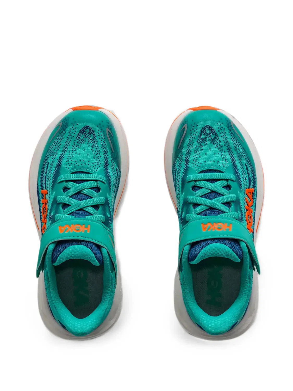 Кроссовки Clifton 10 на липучках Hoka Kids, синий — фото 4