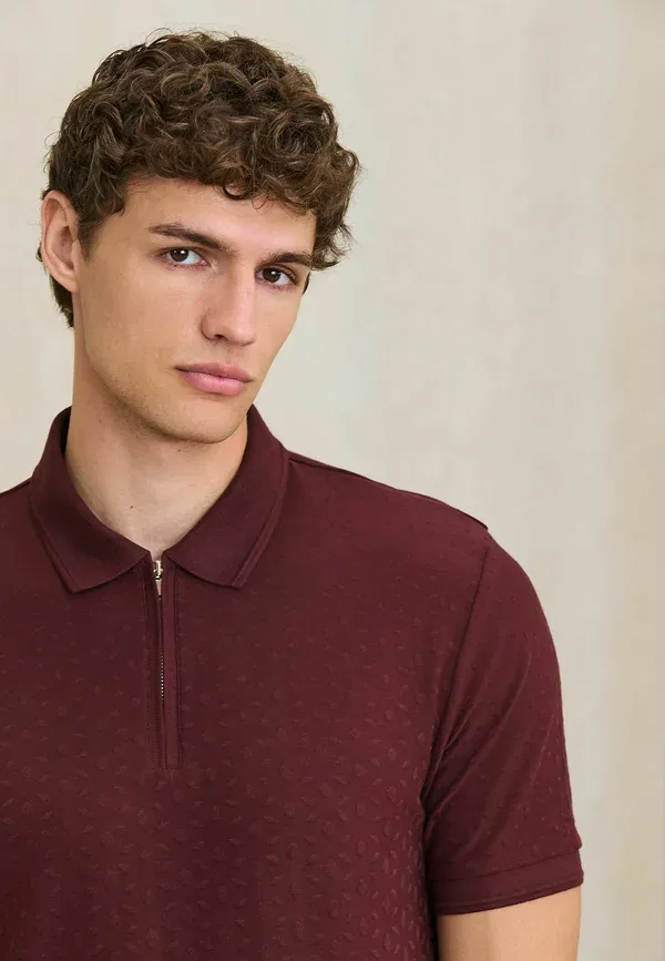 Поло Regular Fit Zip Neck Smart Polo Shirt Next, коричневый