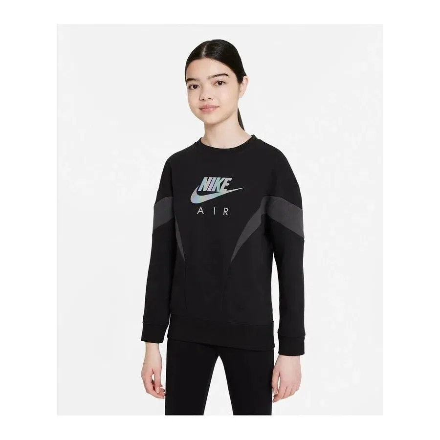 Детский свитшот с длинным рукавом Nike G Nsw Aır Ft Bf Crew, Черный