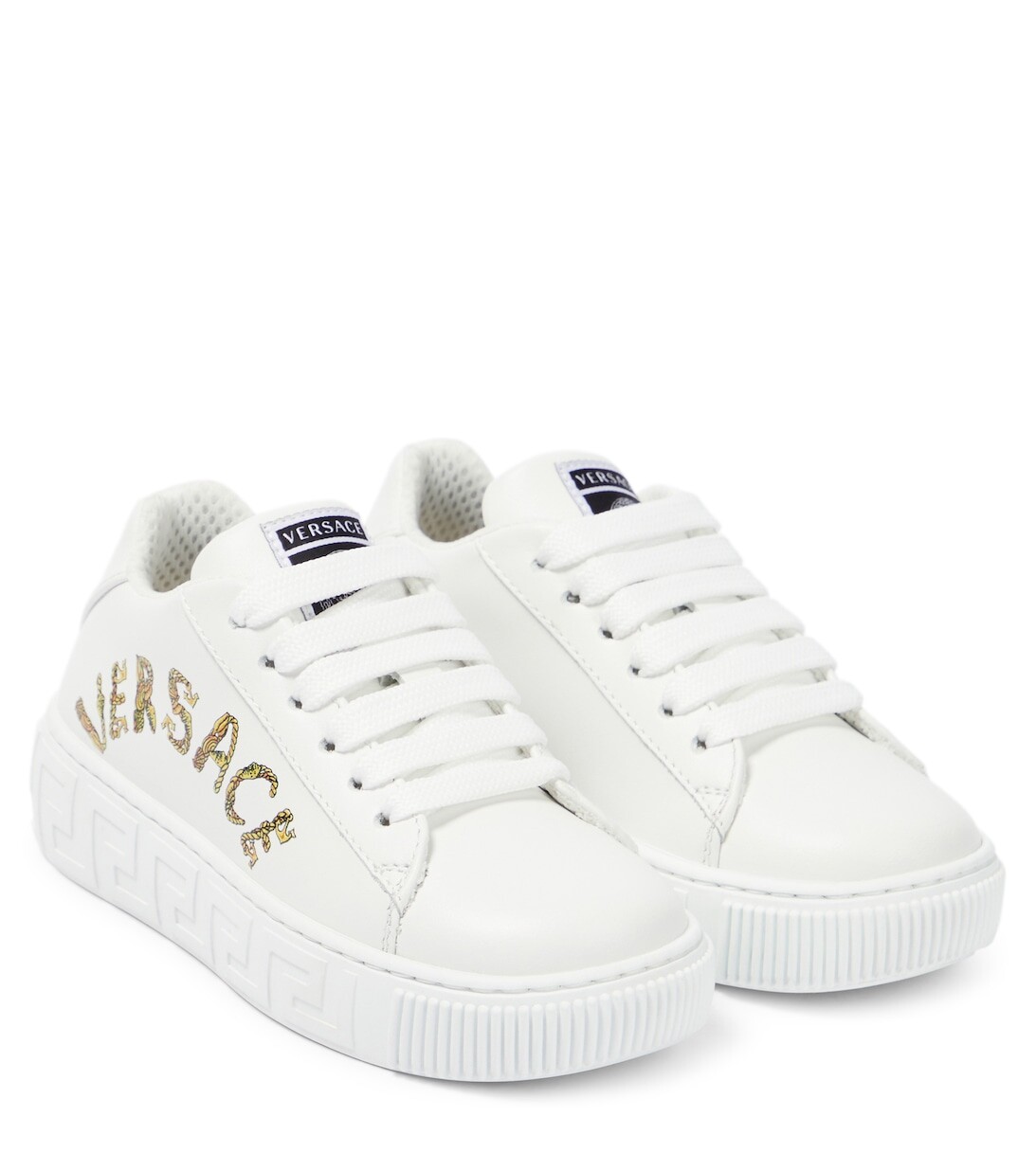 

Кожаные низкие кеды Seashell Baroque Versace, белый