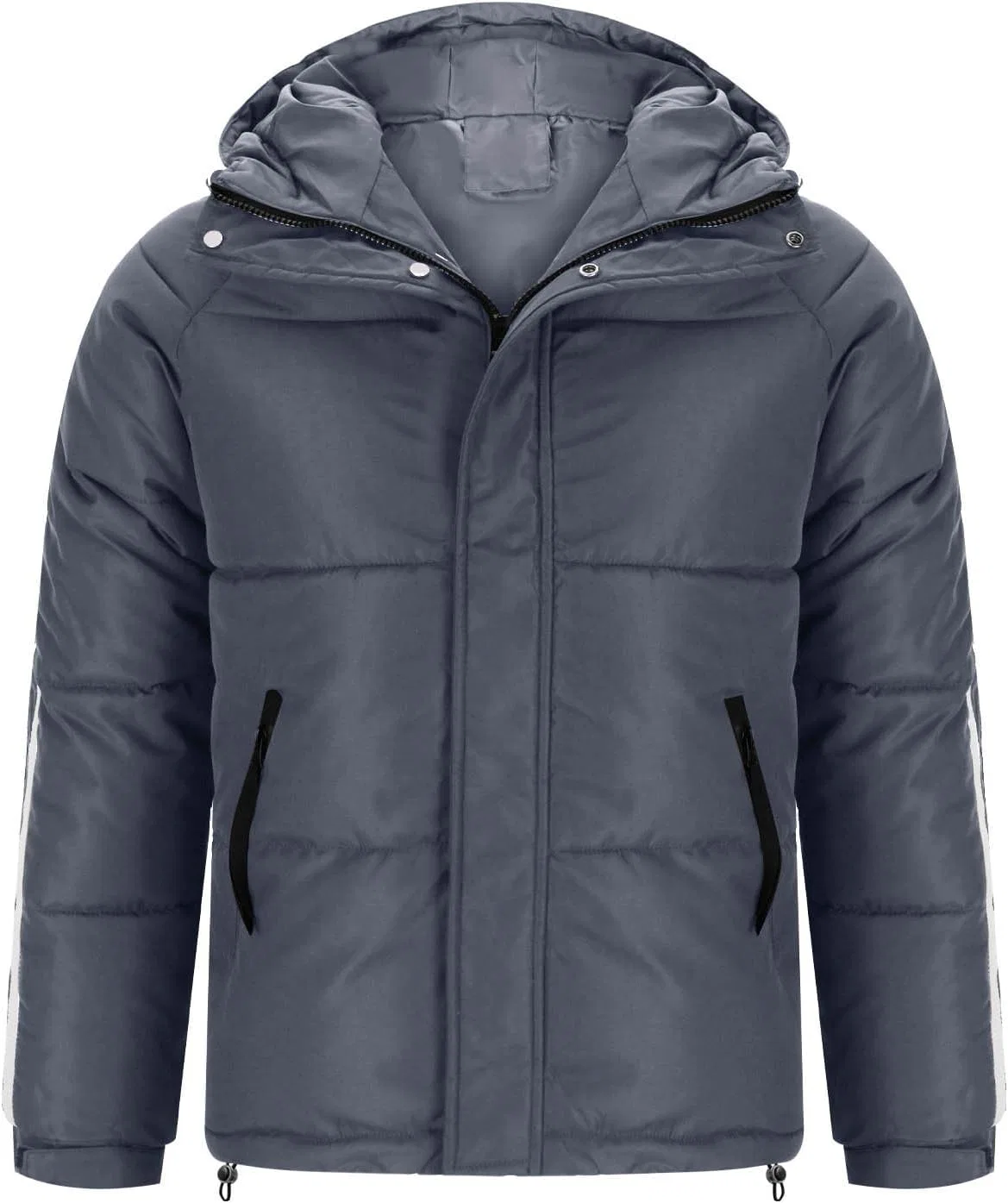 Зимние куртки для мужчин 2025 года: с капюшоном, на молнии, с длинными рукавами, теплая утепленная куртка, повседневная легкая термокуртка с карманом — фото 3