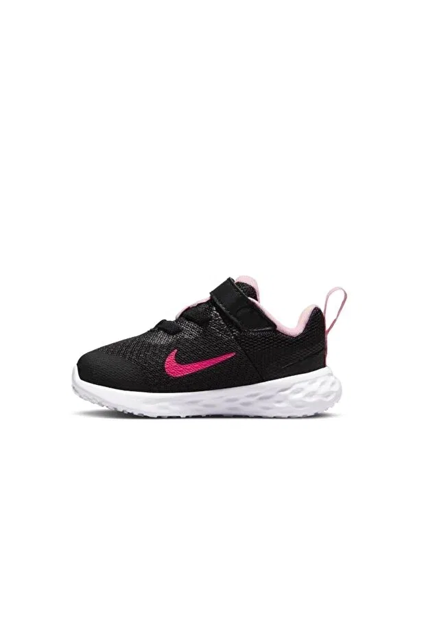 Детские кроссовки для девочек с липучками Nike Revolution 6, Black — фото 3