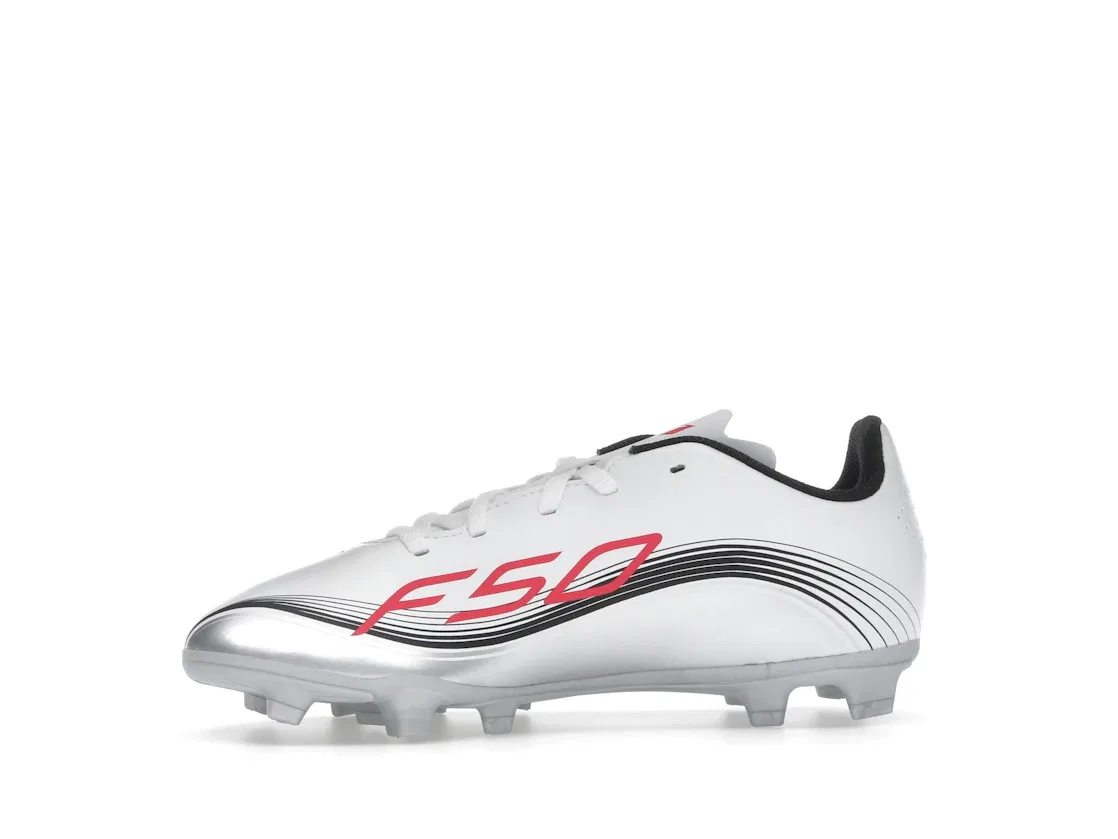 Детские бутсы FG/MG Adidas F50 Club Messi Prestig10 Pack, Cloud White Lucid Red Silver Metallic — фото 3