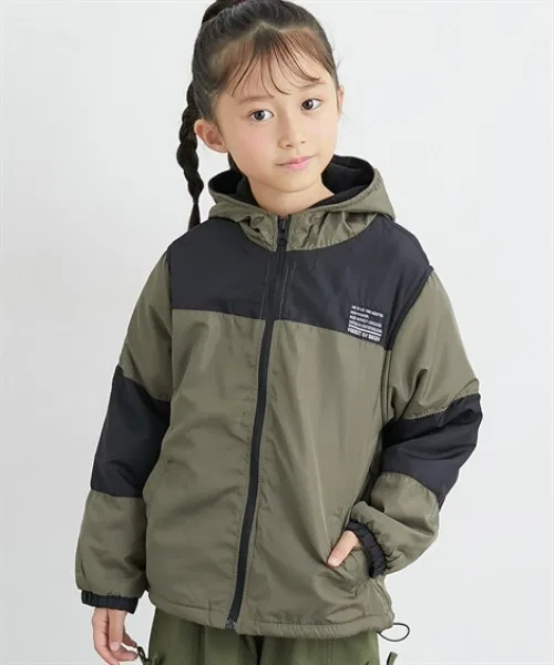 Детская куртка с флисовой подкладкой, с капюшоном, модель Mountain QUNTSTYLE, Khaki