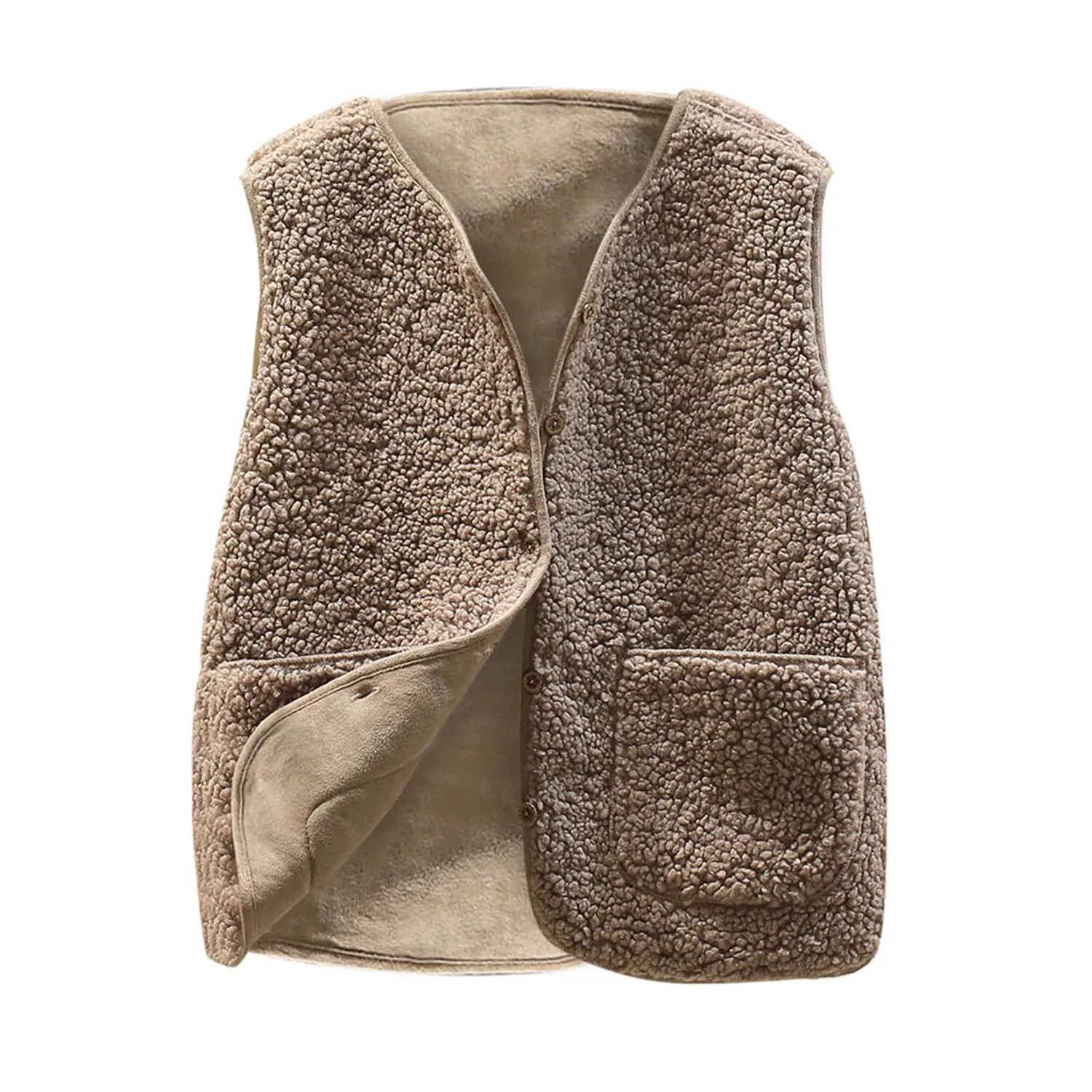 Женский безрукавный жилет с флисом, модель Winter Warm, бренд, dark khaki