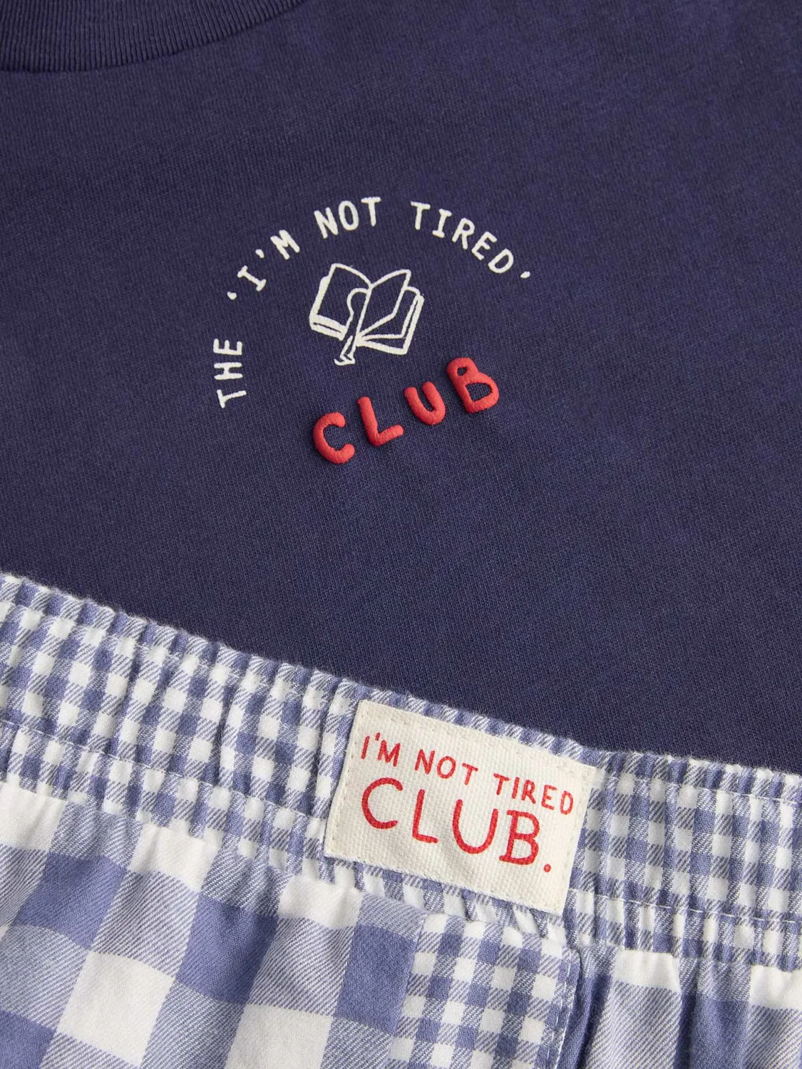 Пижама Marks & Spencer I'm Not Tired Club в опаловом и темно-синем цвете — фото 4