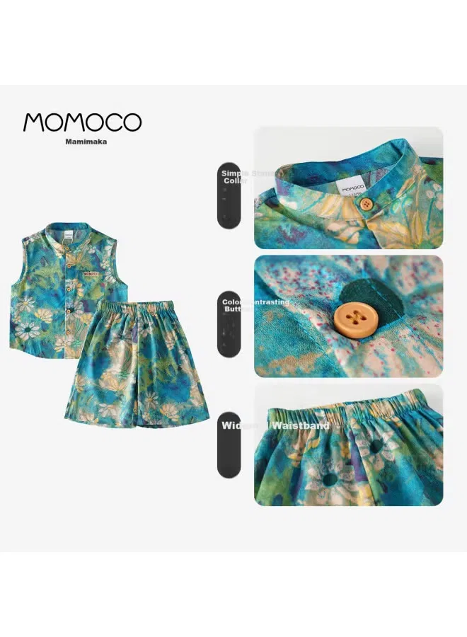Комплект детский летний камуфляжный Mami maka Momoco, зеленый