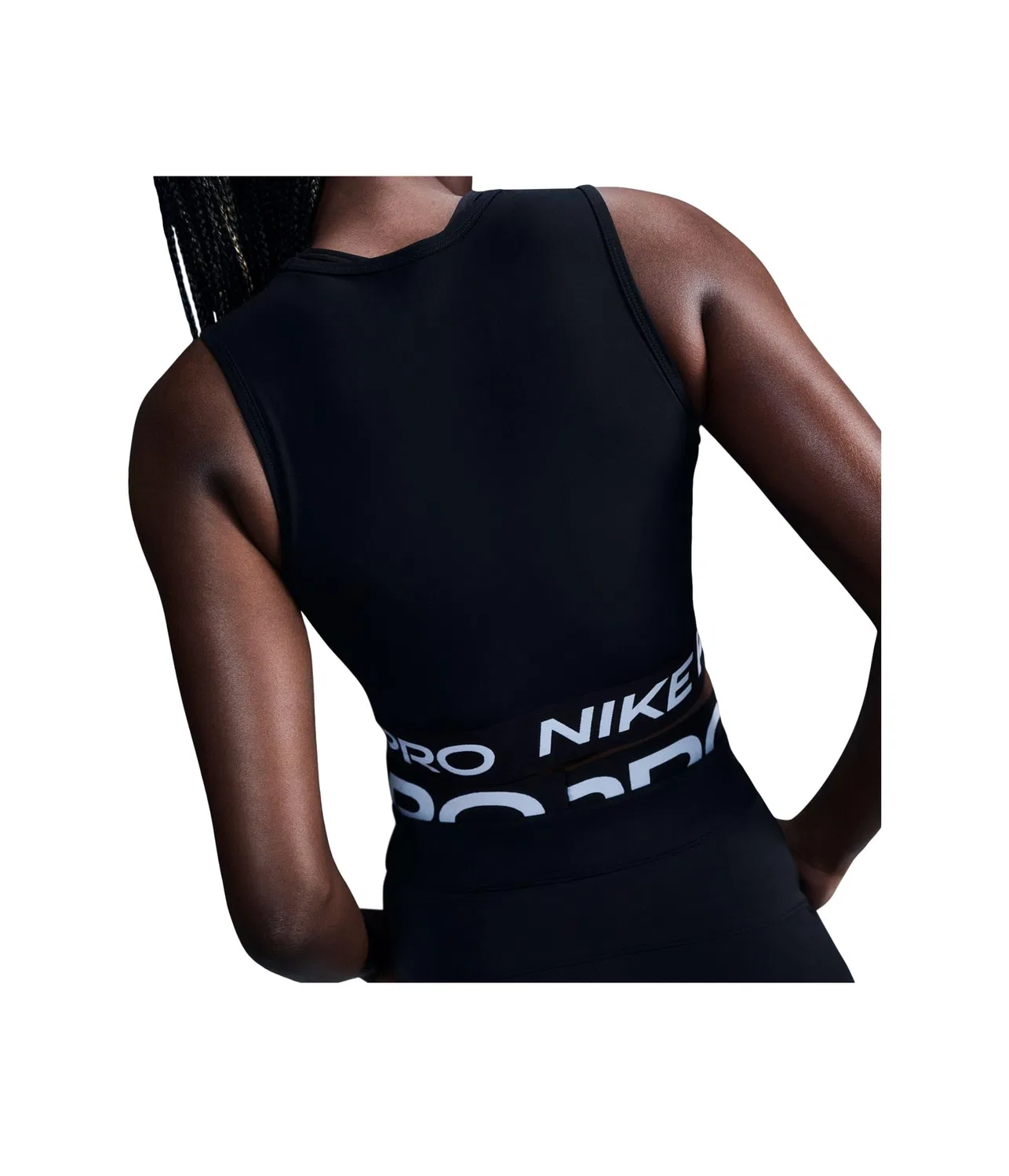 Укороченная майка Pro Dri-FIT Nike, Black/White — фото 4