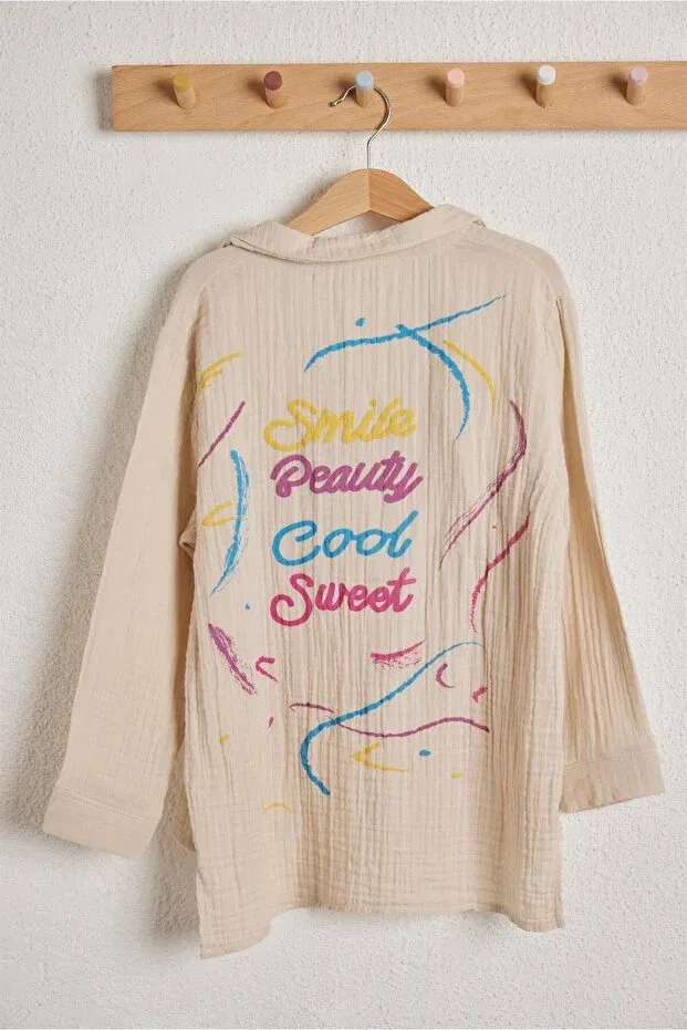 Детская рубашка для мальчиков льняная Smile kids linen shirt Katia&Bony, Beige