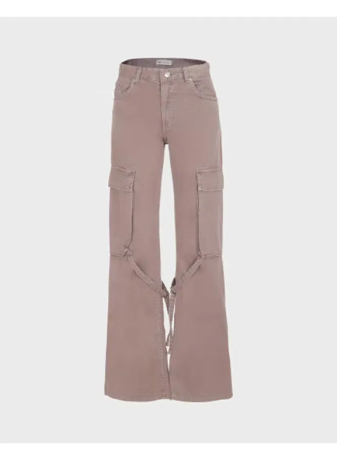 Брюки карго широкие Zara, серый