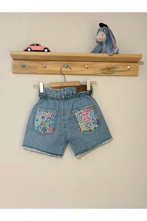 Детские шорты для девочек джинсовые хлопковые Basics Lilitop, Blue — фото 4
