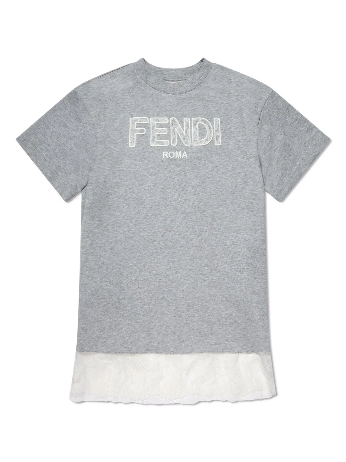 Платье‑футболка с вышитым логотипом FENDI, серый