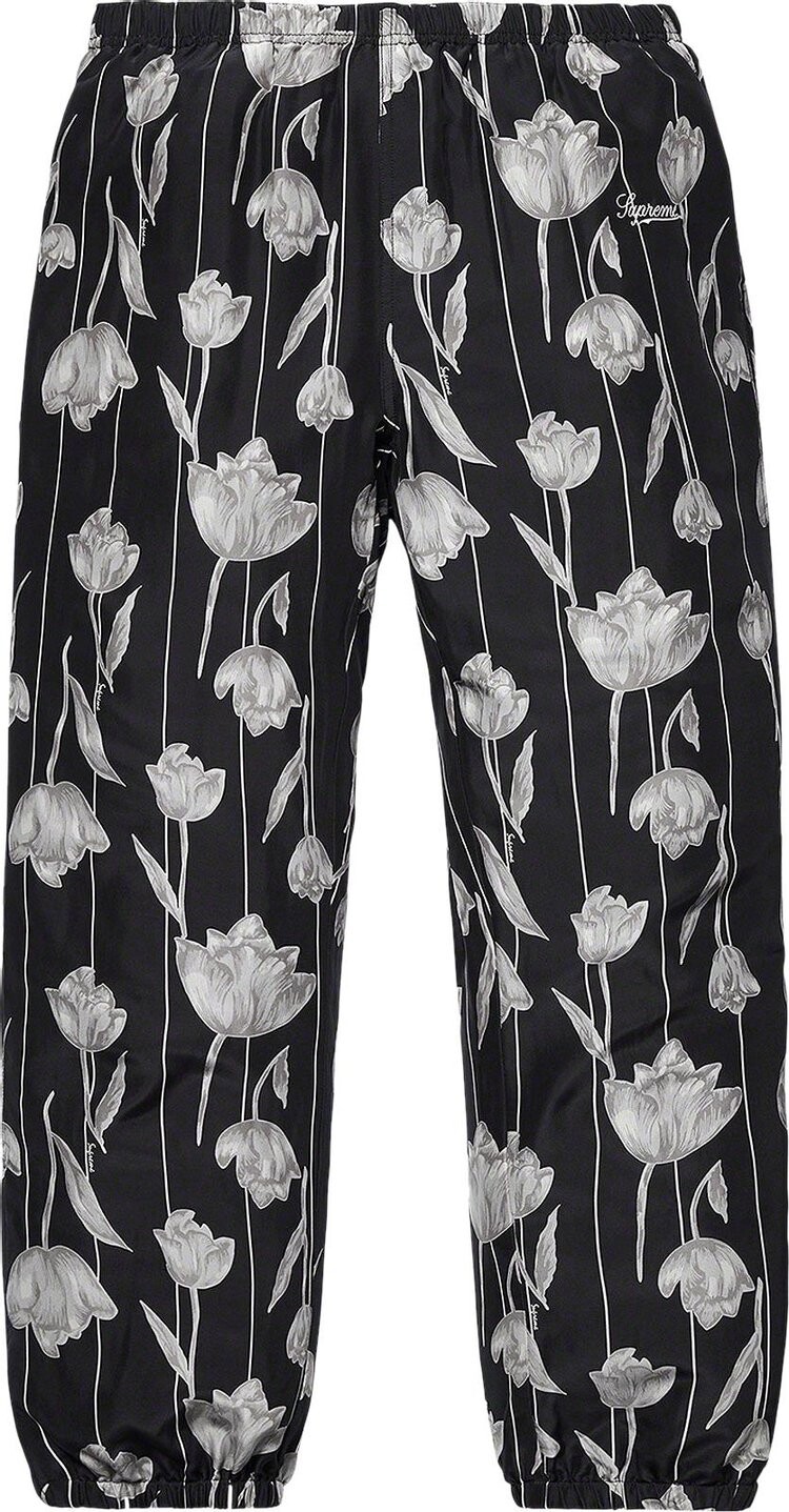 

Брюки Supreme Floral Silk Track Pant 'Black', черный