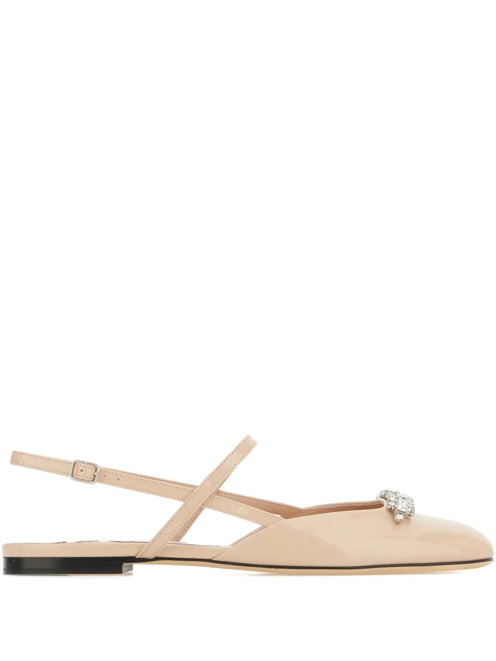 Балетки с кристаллами JIMMY CHOO, нейтральный