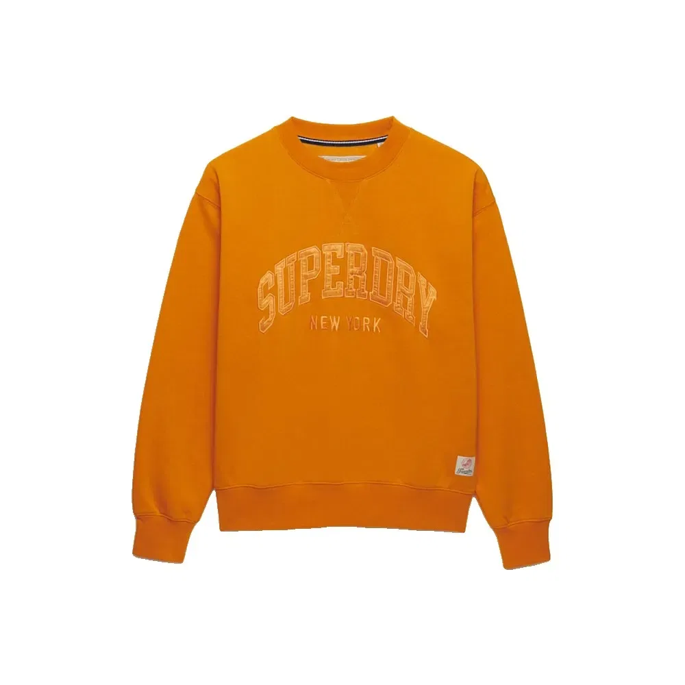 Свитшот Varsity Satin Applique Crew Superdry, оранжевый — фото 2