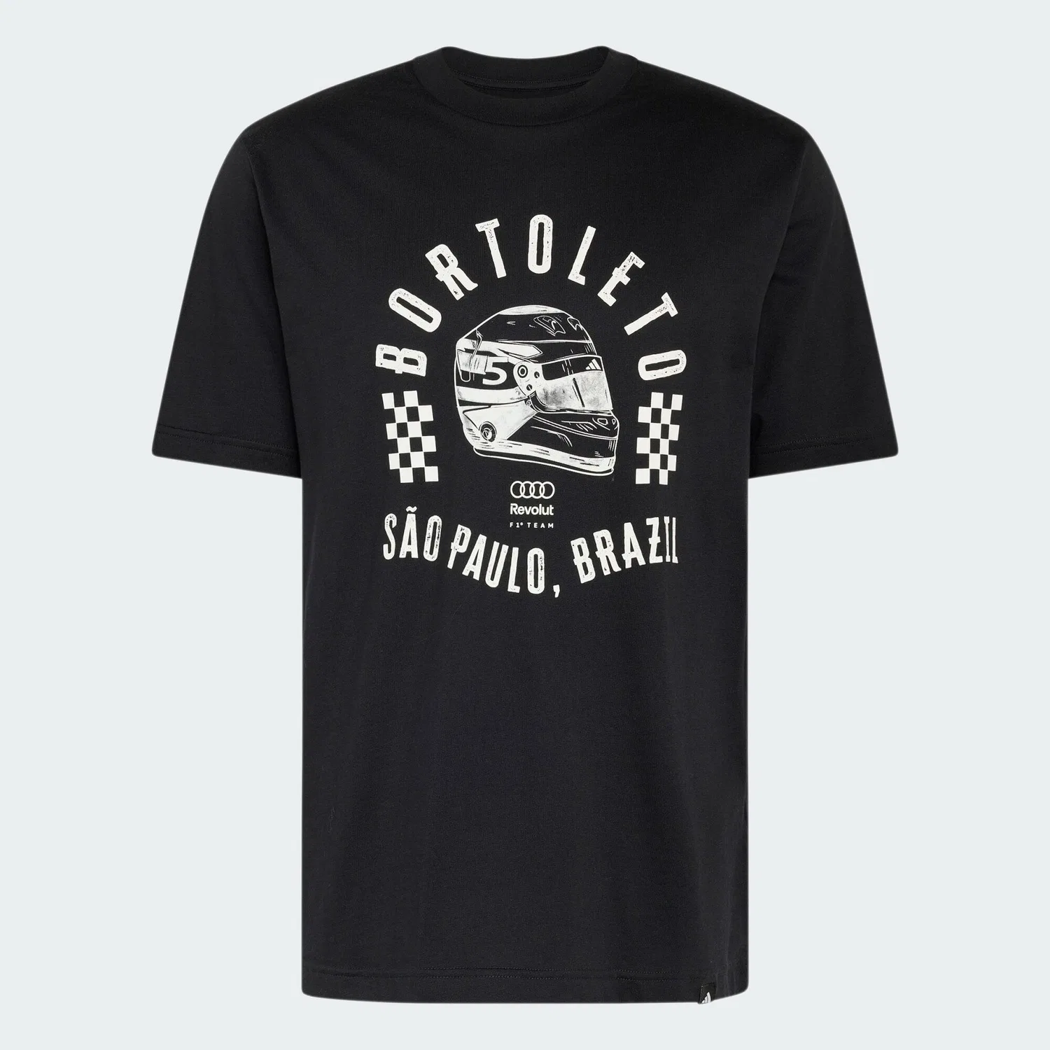 Мужская футболка с графикой Audi Revolut F1 Team Gabriel Bortoletto Grafik II Adidas, Schwarz Weiss