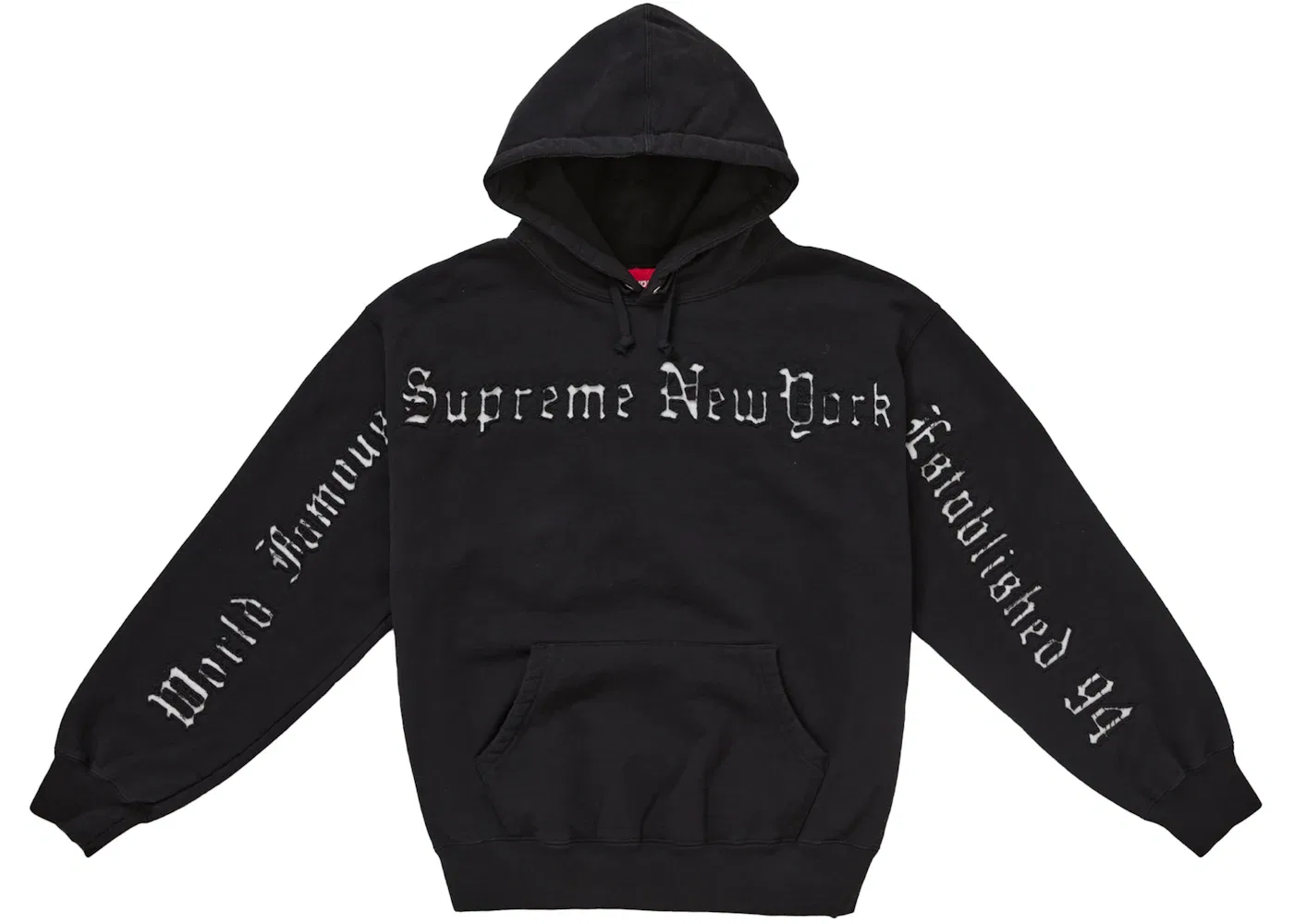 Мужская худи с контрастными вставками Supreme Sweatshirt Supreme, Black