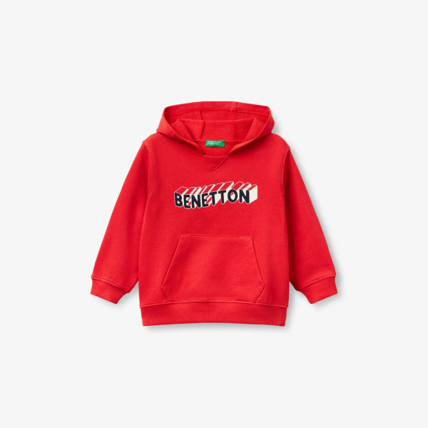 

Худи Benetton с принтом логотипом, красный