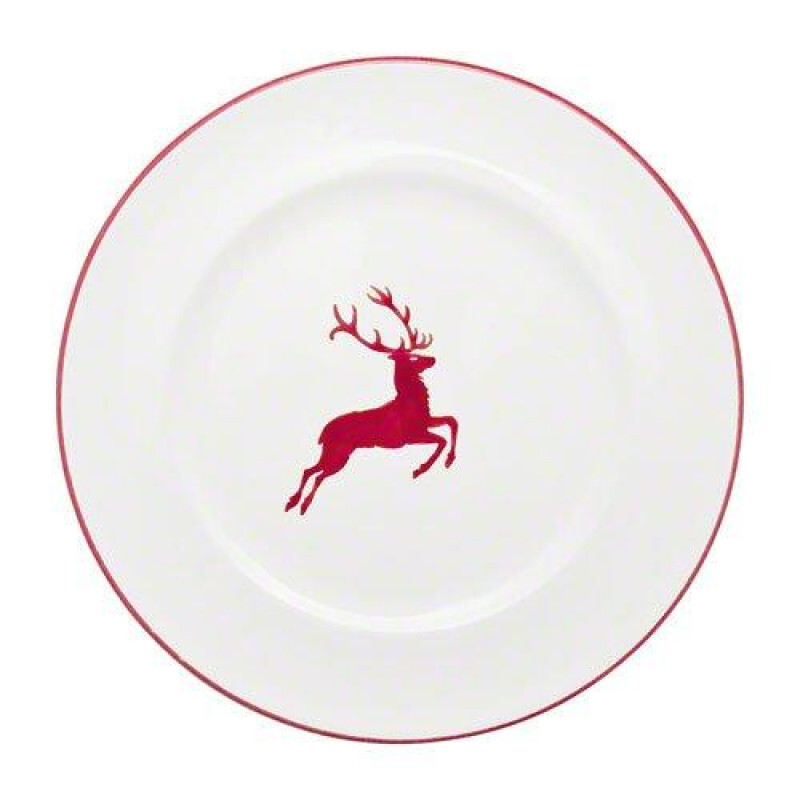 

Столовая тарелка Ruby Red Deer Gourmet d: 27 см / высота: 2 см Gmundner Keramik, бело-красный