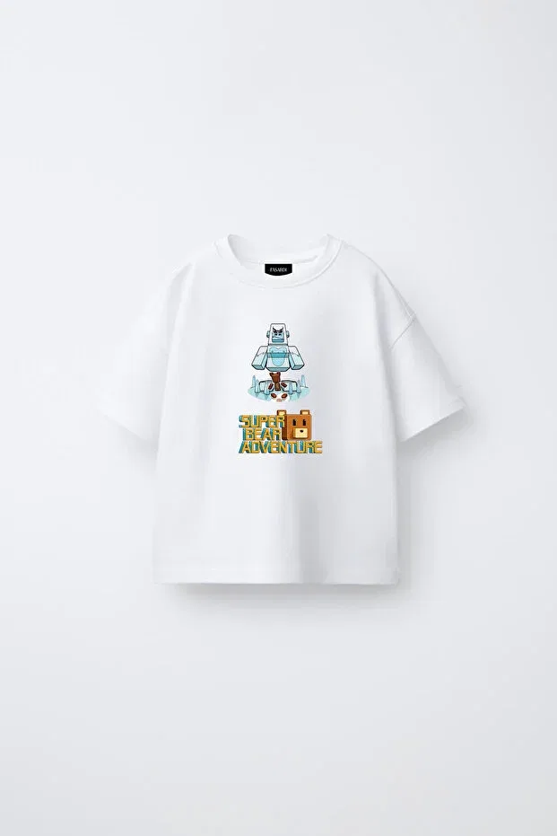 Детская футболка для девочек с принтом Super Bear Adventure Fasardi, White
