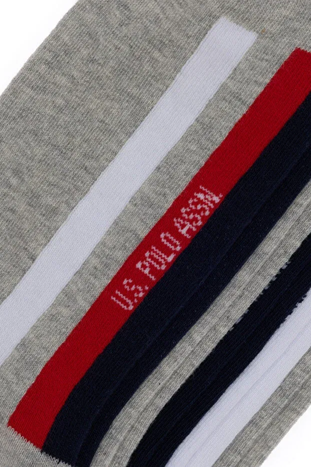 Мужские носки хлопковые 5-парные U.S. Polo Assn., Gray Melange — фото 3