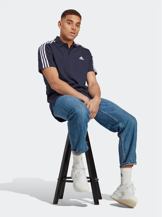 Поло regular fit Essentials Adidas, темно-синий — фото 2