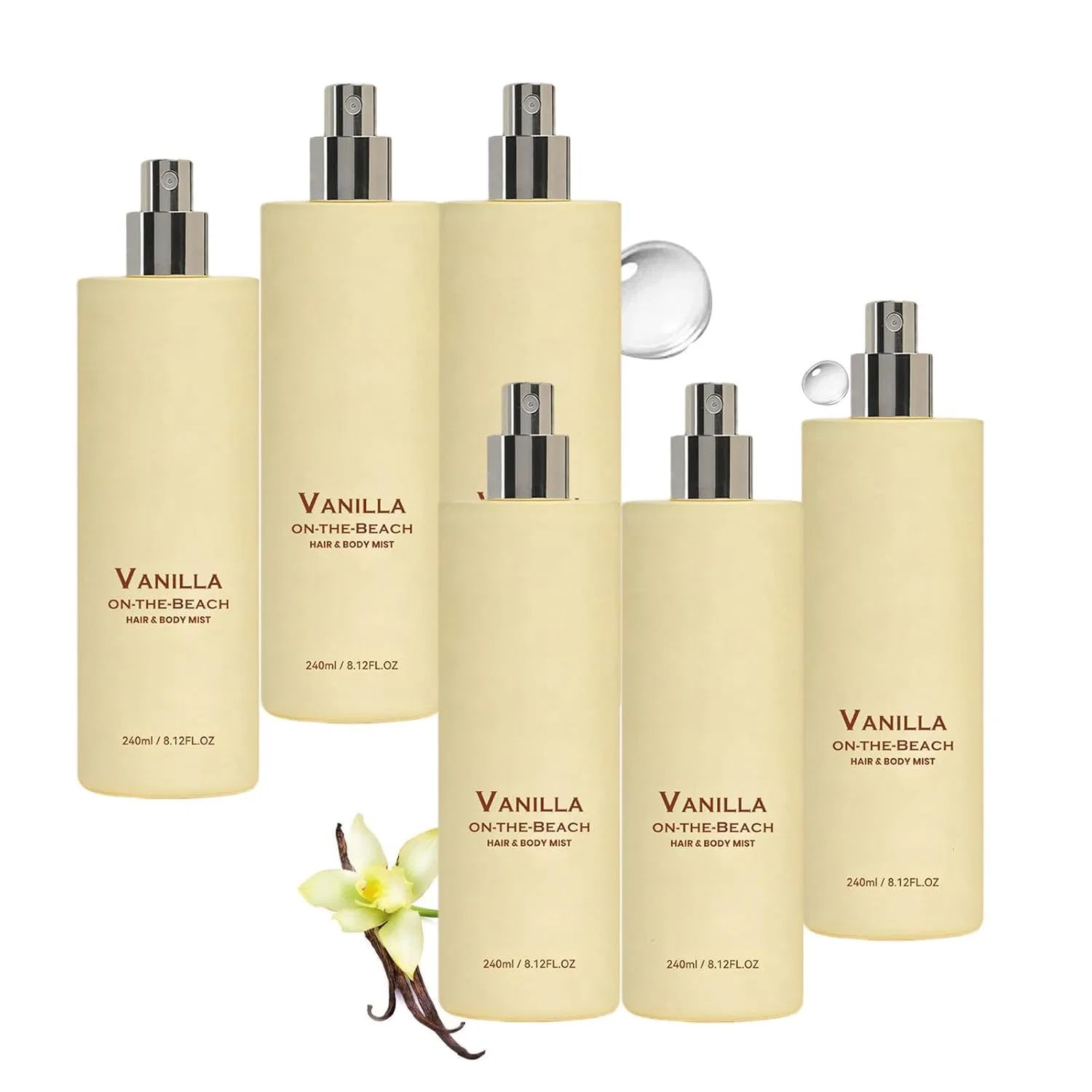 Спрей для тела и волос Vanilla Beach, UZQL, 6 шт., 240 мл, 6PCS