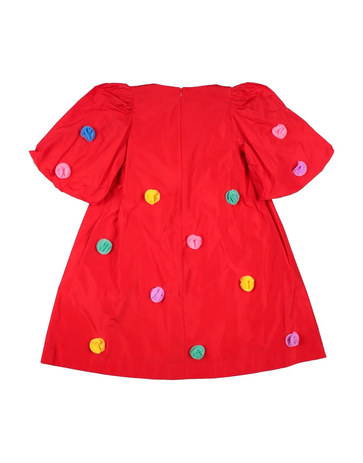 Детское платье из тафты для девочек с аппликациями Stella Mccartney Kids, красный — фото 2