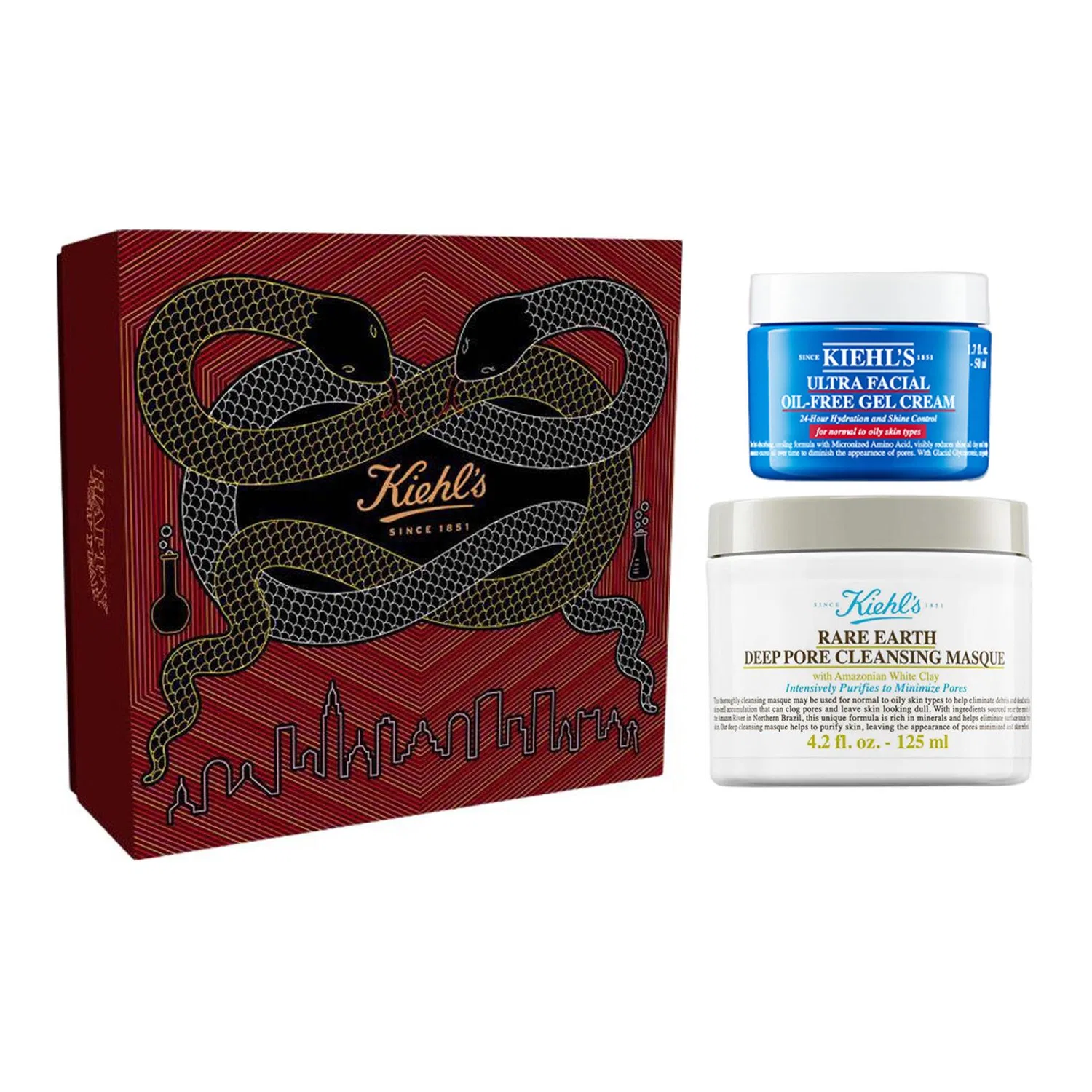 Набор для ухода за кожей Kiehl's, с белой глиной, 125 мл + 50 мл, New Year Limited