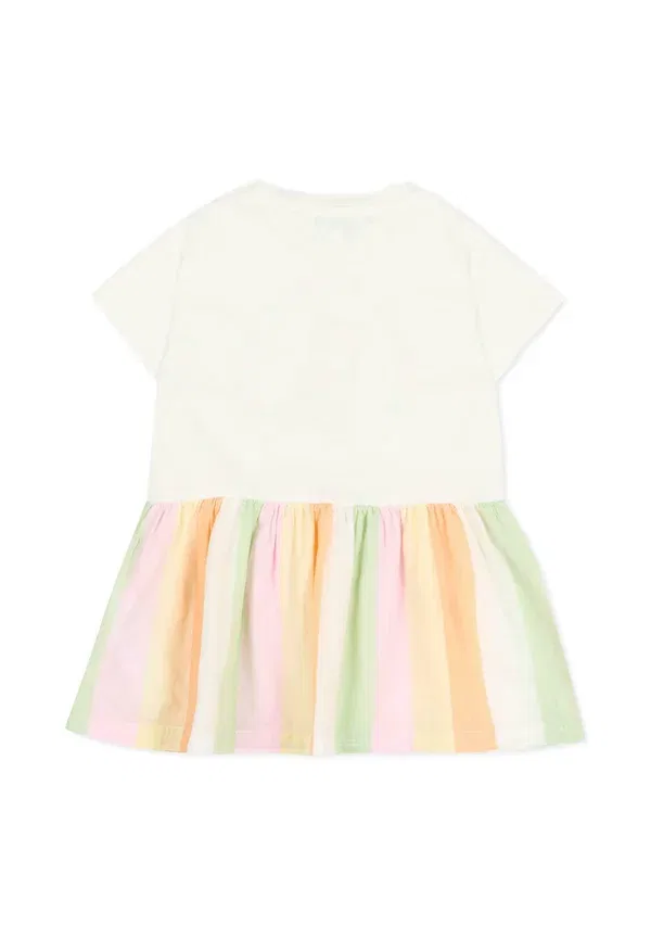 Трикотажное платье Kenzo Kids, белый/зеленый/розовый — фото 2