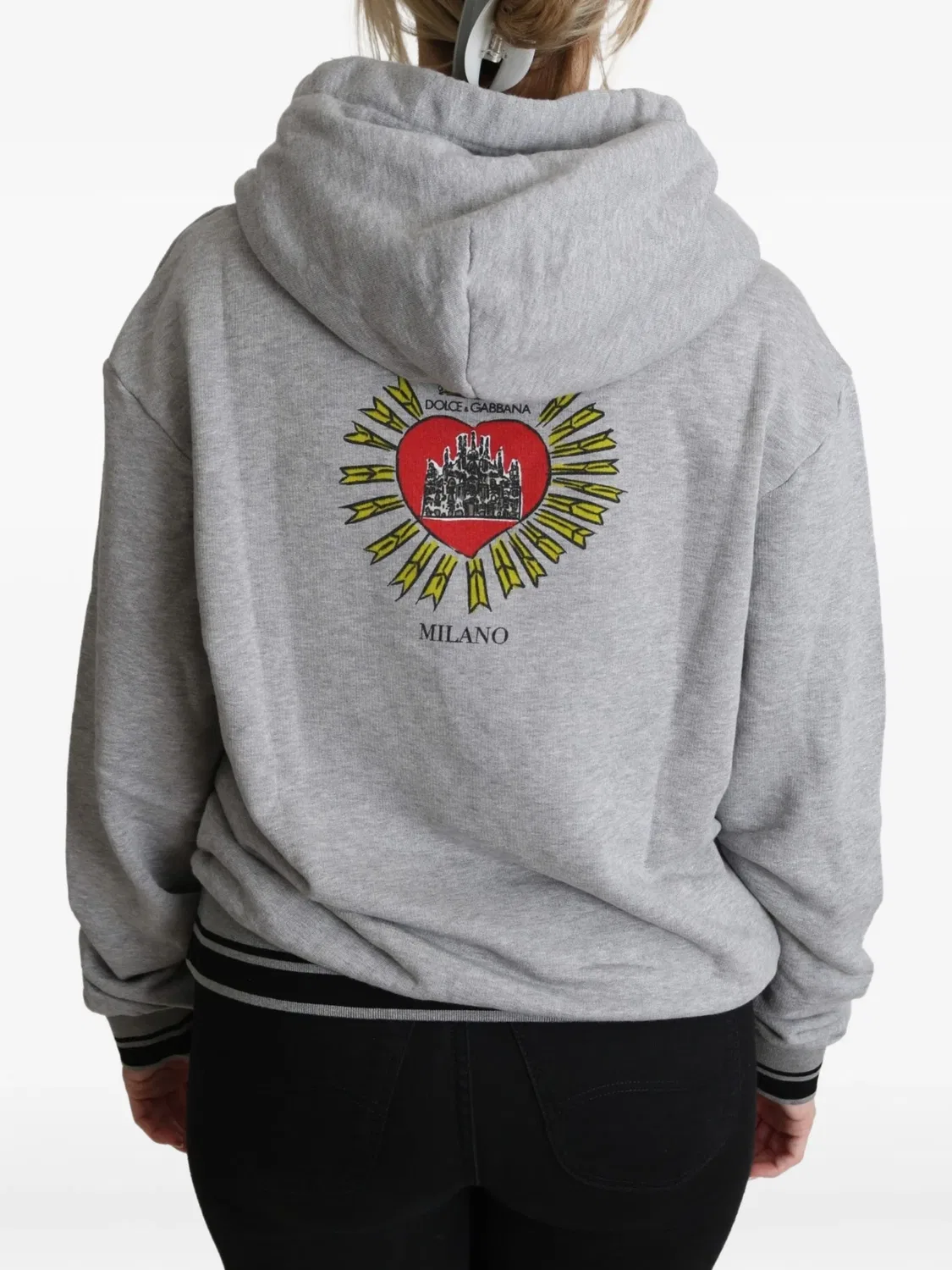 Dolce & Gabbana Худи Sacred Heart серый — фото 3