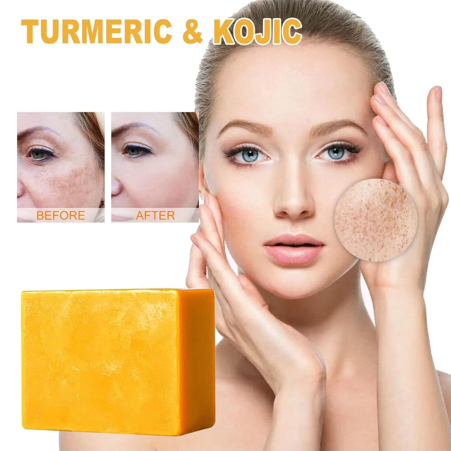 Мыло Lemon Turmeric Kojic Soap Aicoyiu, 3 шт, 100 г — фото 2