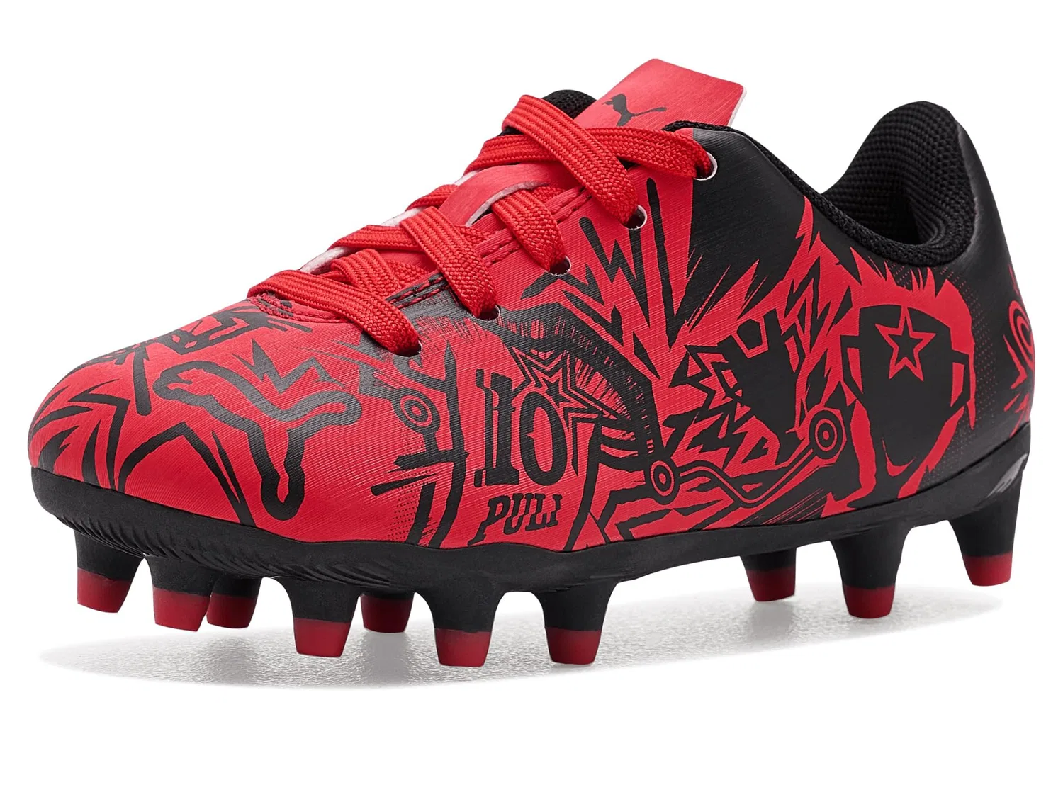 Бутсы Tacto II Christian Pulisic Firm, Artificial Ground Soccer Cleats (для малышей, маленьких и больших детей) Puma Kids, Puma Red/Puma Black — фото 2
