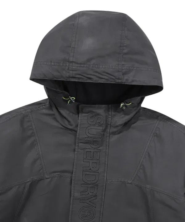 Ветрозащитная куртка Hood Signature Windbreaker, Superdry, charcoal — фото 4
