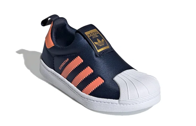 Детские кроссовки с контрастной отделкой Superstar 360 Black Orange White Adidas Originals, Black Orange White — фото 4
