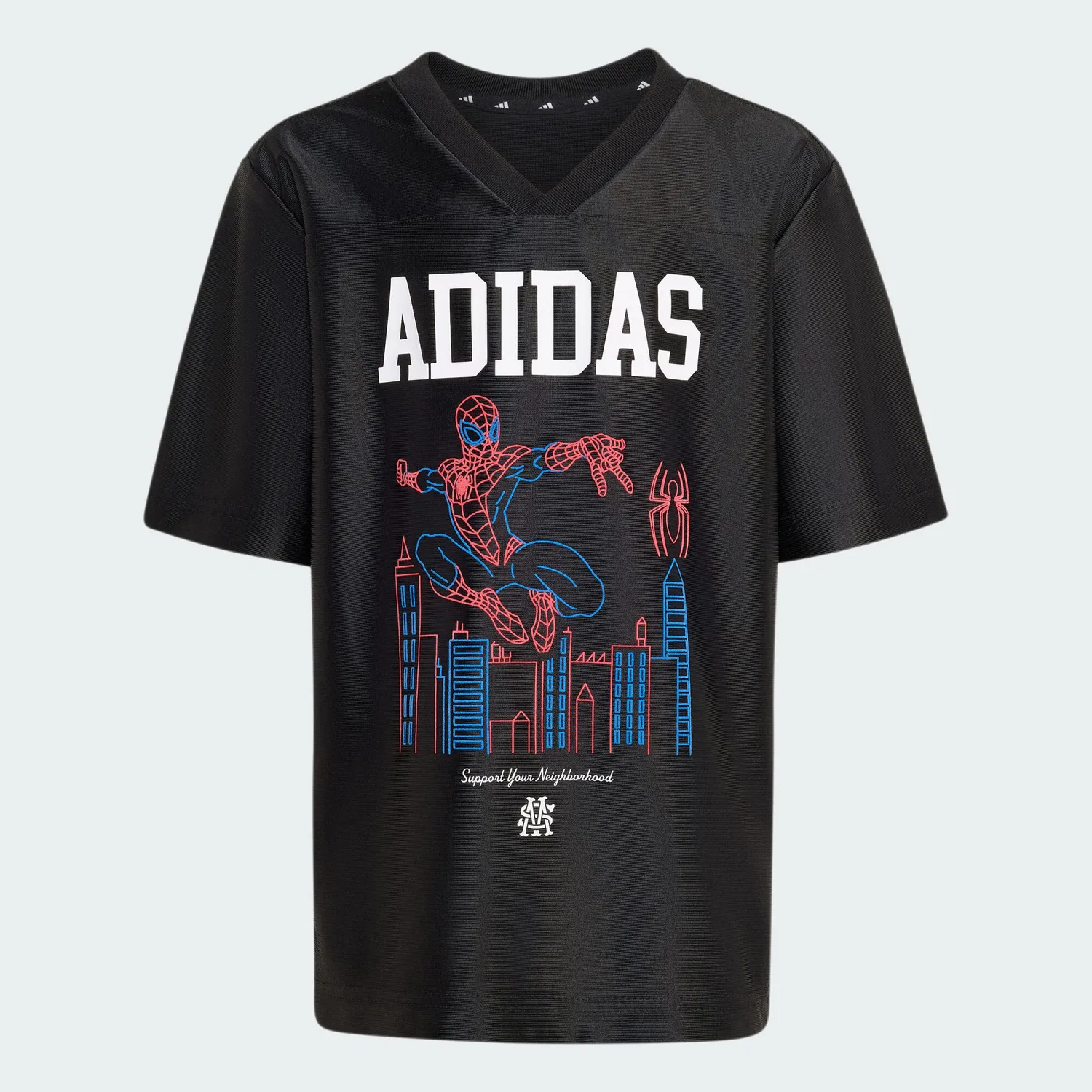 Детская футболка с принтом Marvel Spider-Man Adidas, Schwarz / Weiss