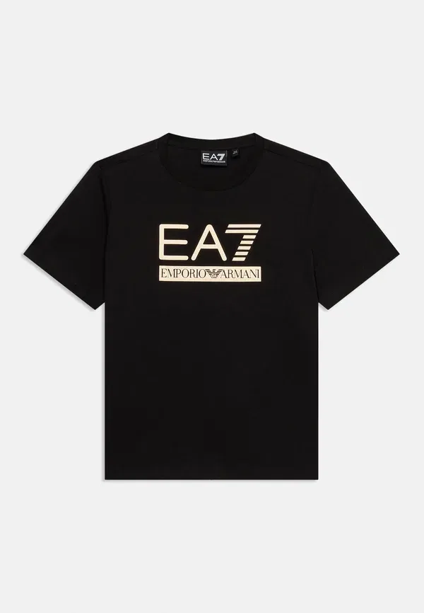 Футболка унисекс с принтом, обеспечивающая видимость поезда Ea7 Emporio Armani, черный
