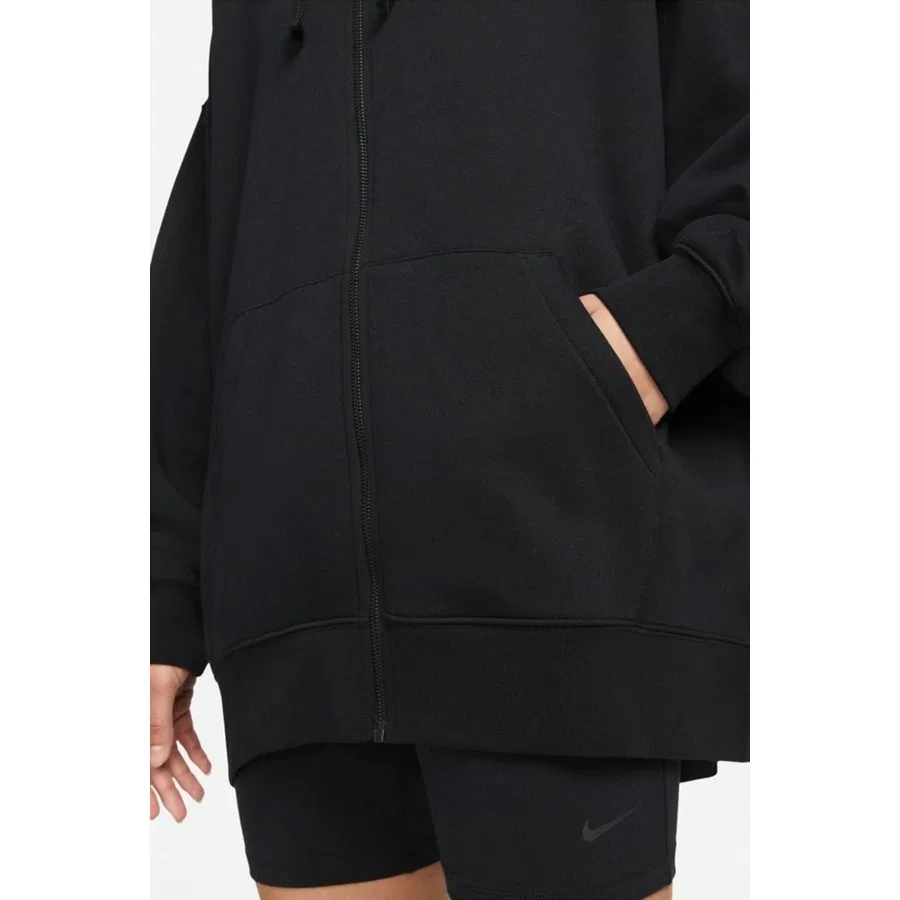 Худи Nike Sportswear Essentials Oversize Fleece Full Zip, Черный — фото 4