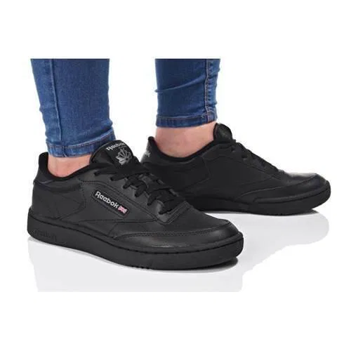 Детские кожаные кроссовки Reebok CLUB C, Schwarz Grau — фото 3