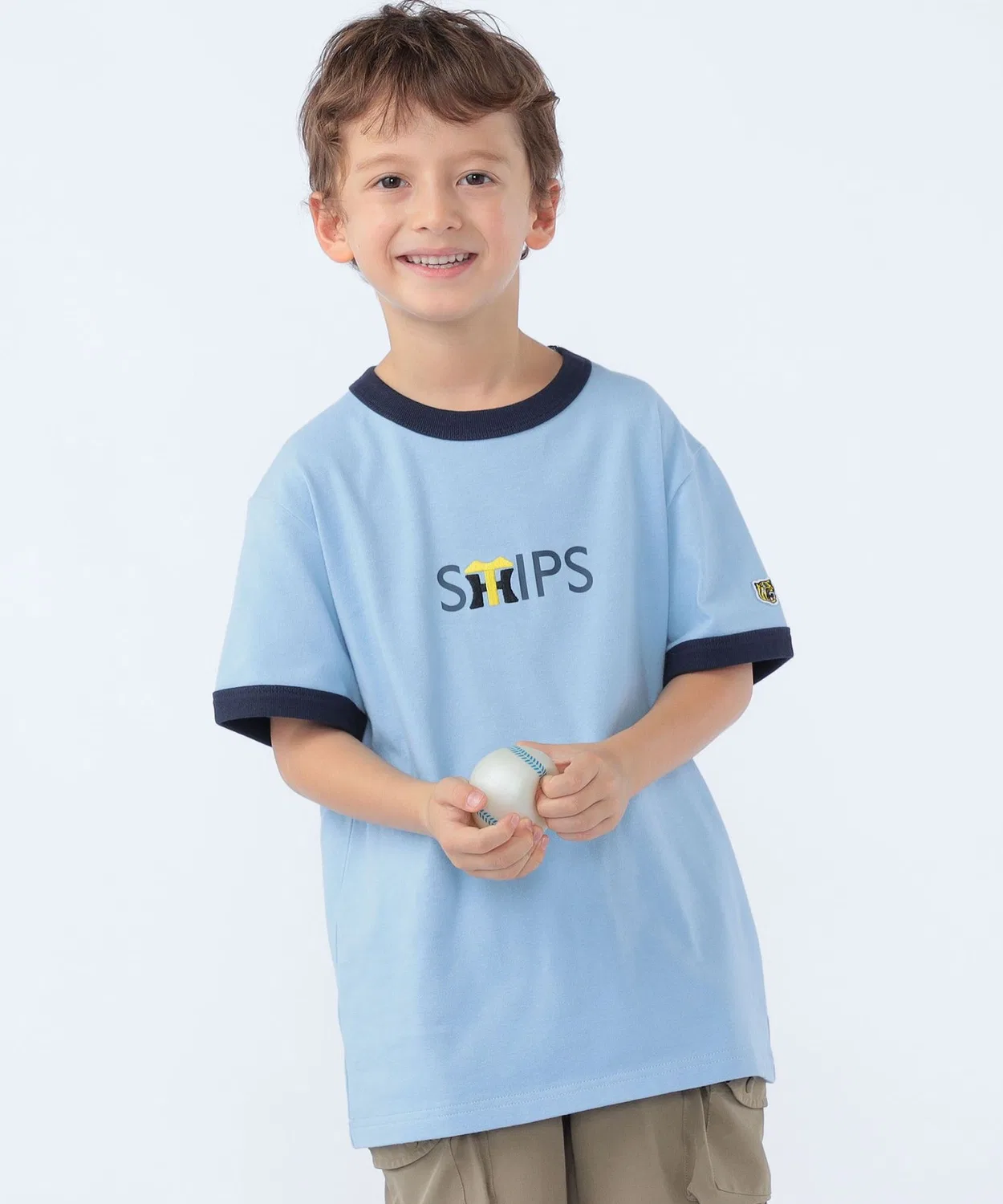 Детская футболка с длинным рукавомSHIPS KIDS x Hanshin Tigers, Light Blue