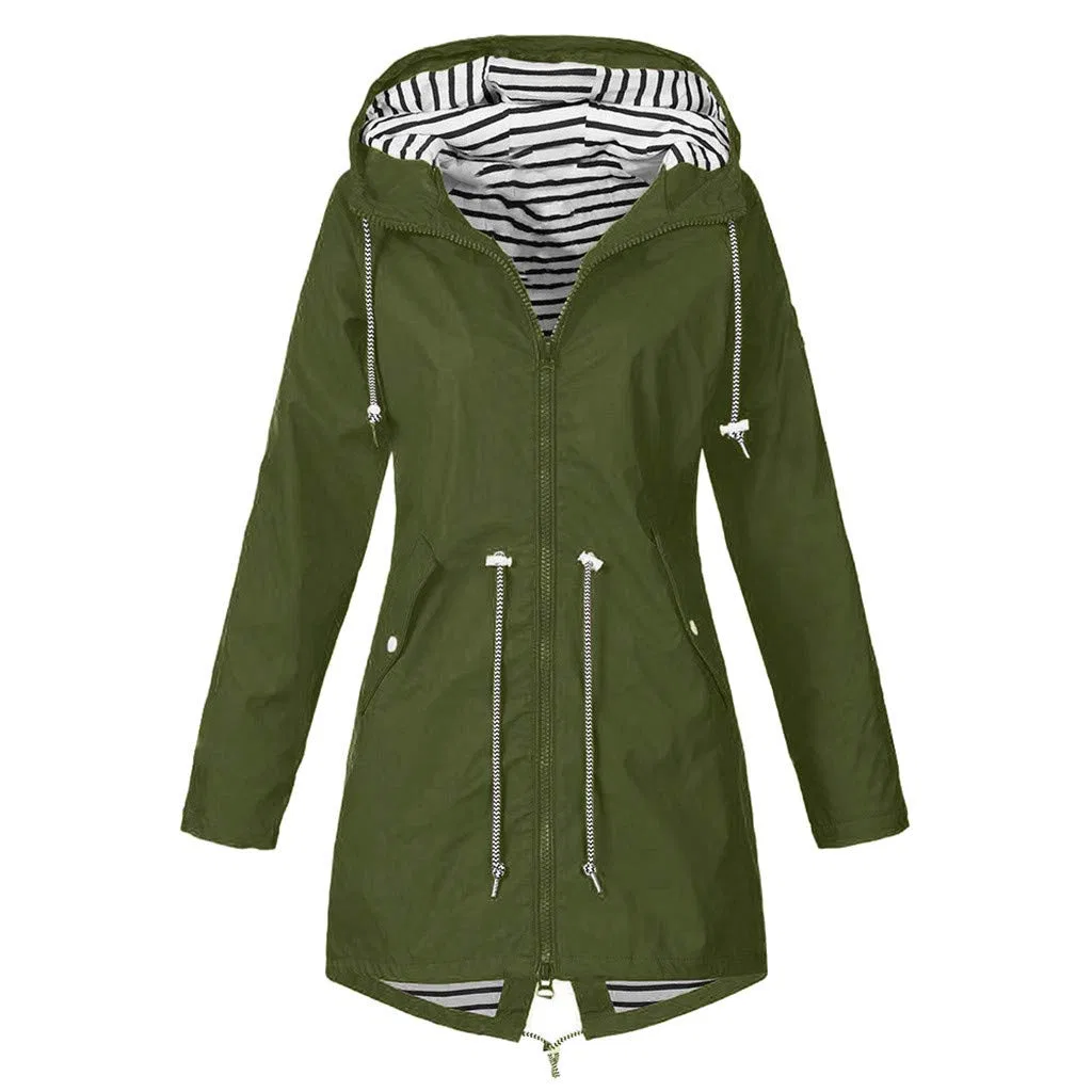 Женский дождевик с капюшоном Waterproof Coats Jackets, 1-verde