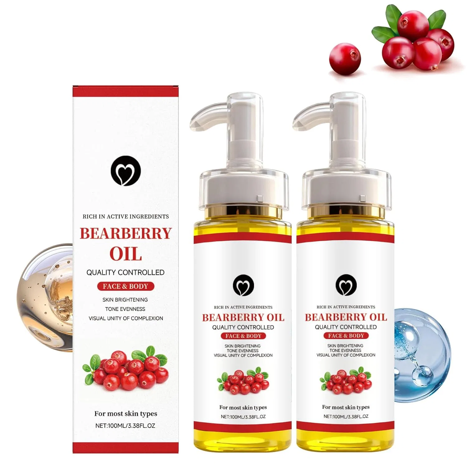 Осветляющее масло для тела Bearberry Whitening Body Oil, 2 шт Generic