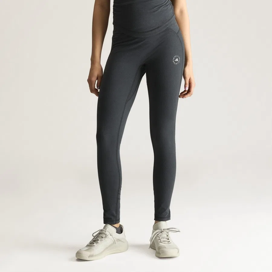 Леггинсы с высоким поясом и карманом для ключей Studio Cotton adidas by Stella McCartney, Черный