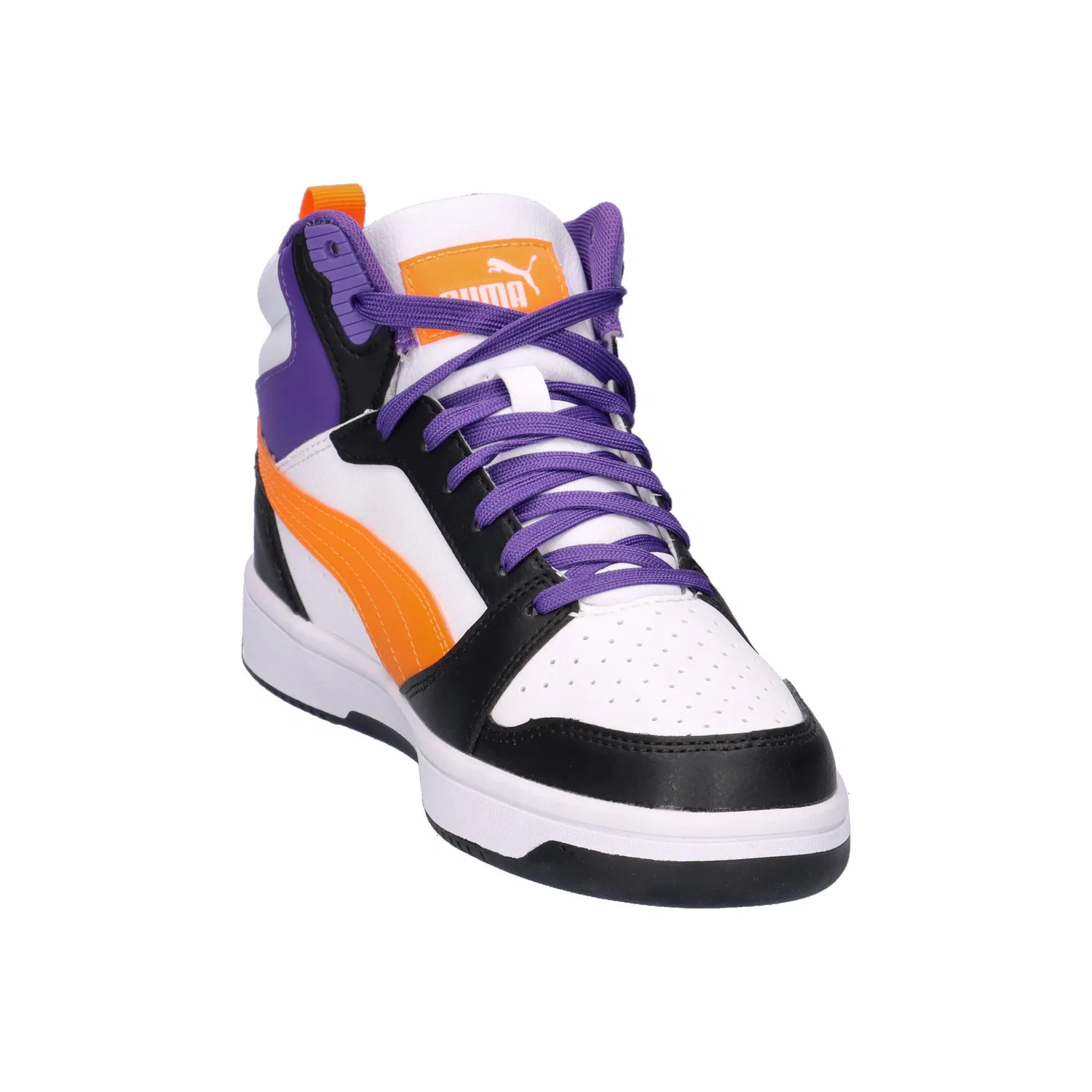 Детские кроссовки с высоким верхом Rebound V6 Mid Jr Puma, Weiss Schwarz — фото 2