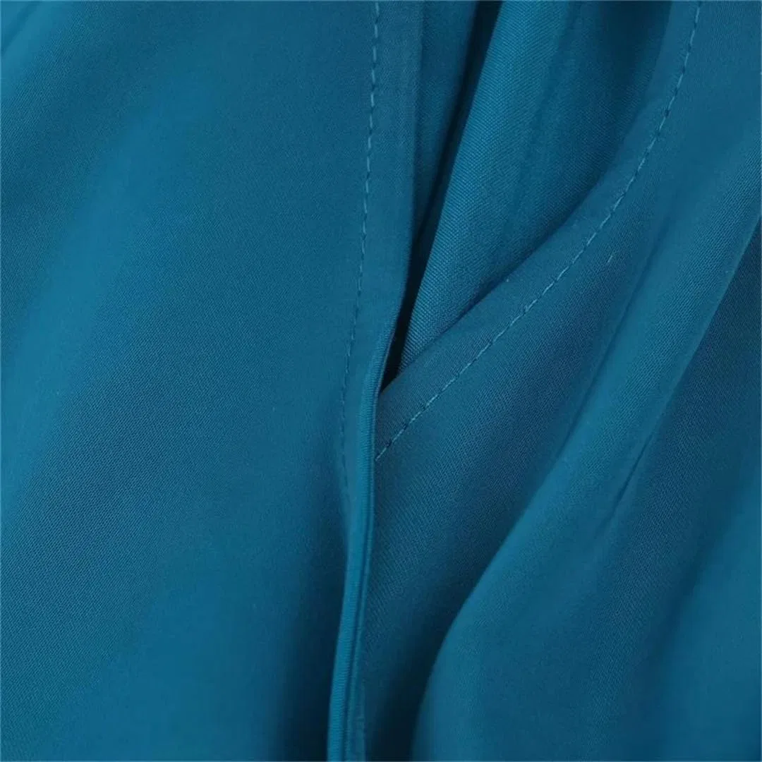Женское сатиновое облегающее платье миди, Blue — фото 4