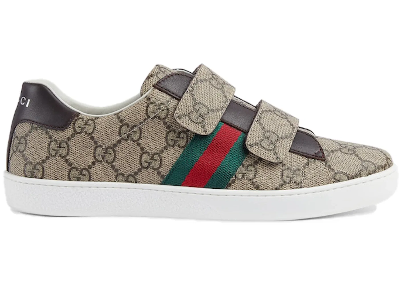 Детские кеды Gucci Ace Strap Sneaker, с ремешком, белые