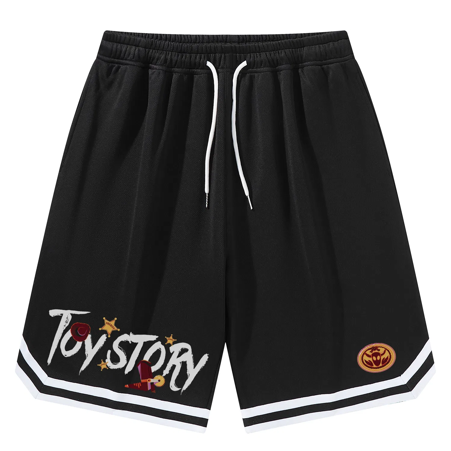 Детские шорты с принтом Disney Casual Shorts Unisex Thin Straight Fit Pants, Black