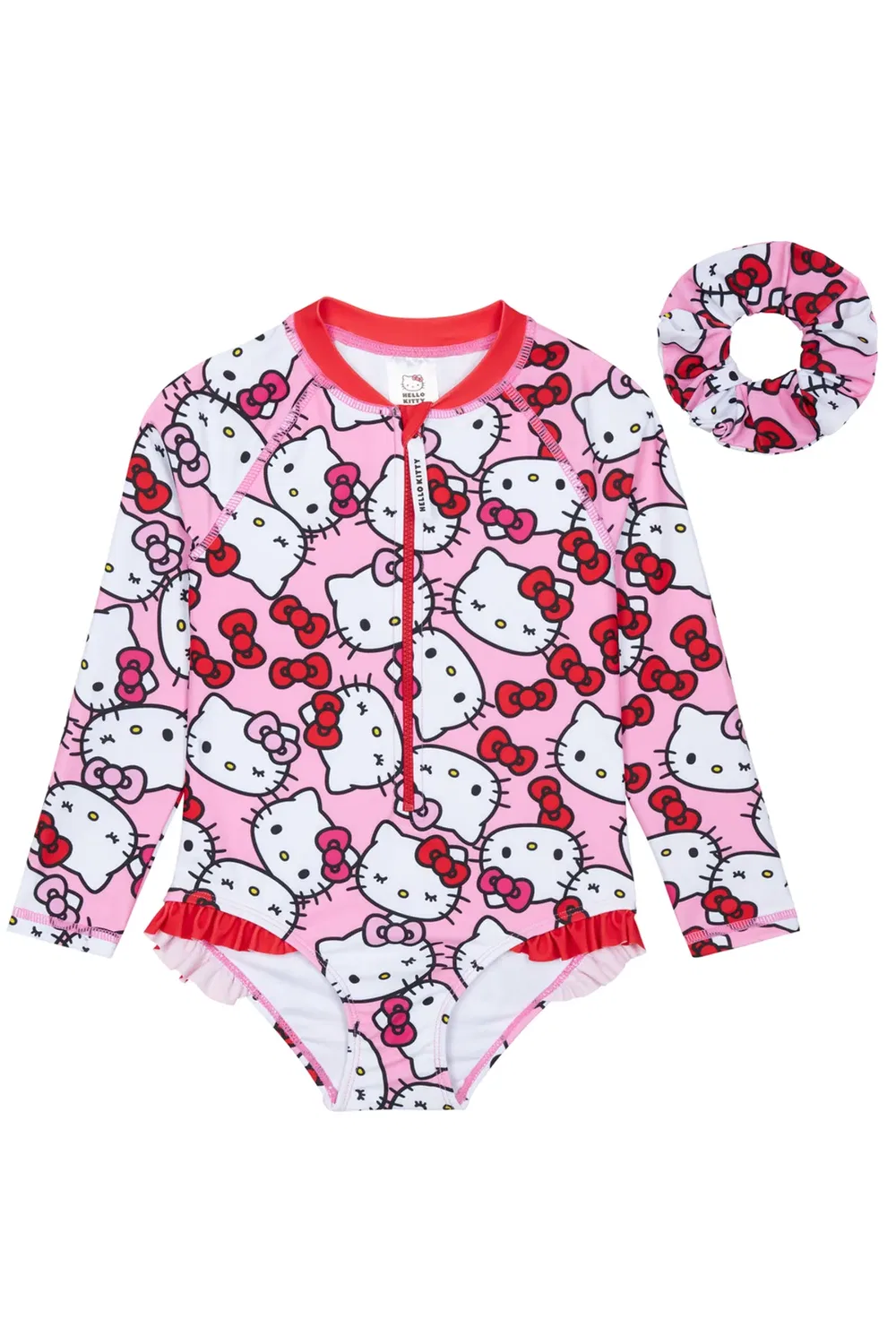 Детский цельный купальник с резинкой для волос Hello Kitty, Multi