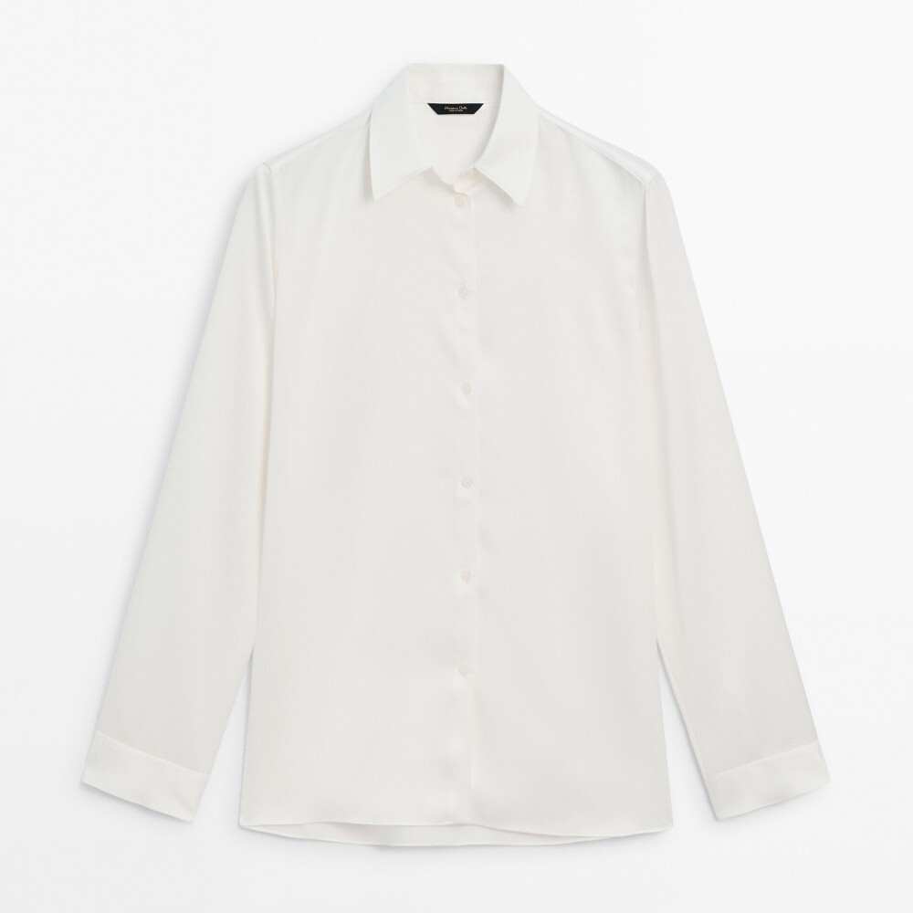 

Рубашка Massimo Dutti Plain With Long Sleeves And Vents, белый