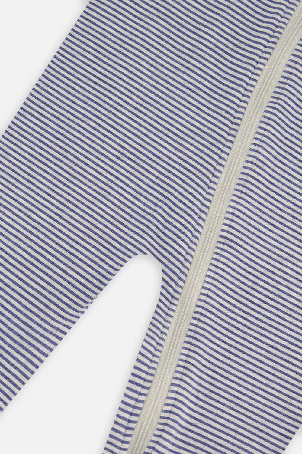 Детский боди-комбинезон для сна на молнии с закрытыми стопами Blue Printed Stripes Deux par Deux — фото 3